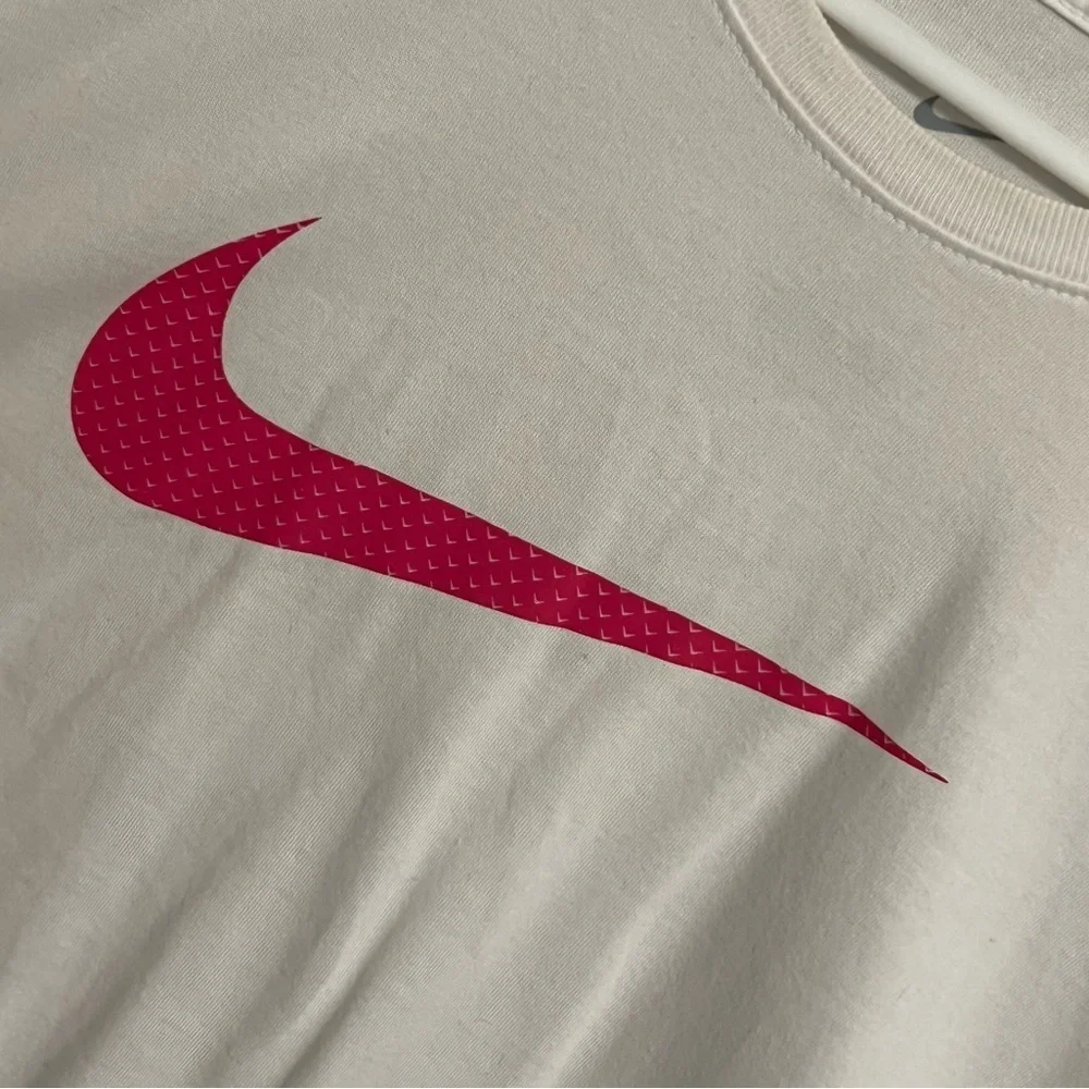 Nike White Tee with Pink Swoosh- Size XXL
